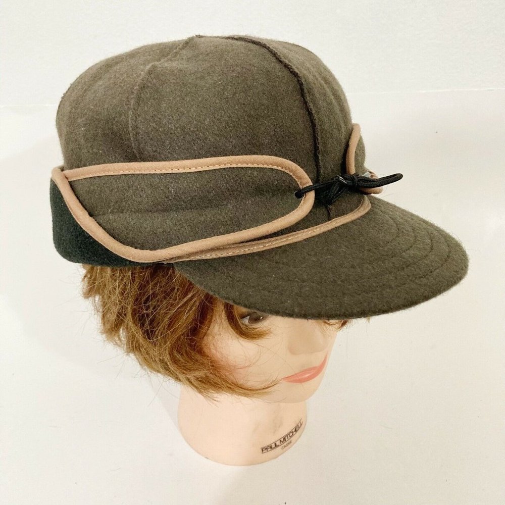 Stormy Kromer Original Kromer Cap - Winter Wool Hat with Earflap Olive 7 1/2 - Picture 1 of 8